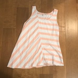 Pink and white striped tank top